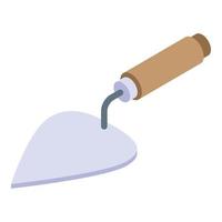 Brick trowel icon, isometric style vector