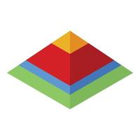 Pyramide chart icon, isometric style vector