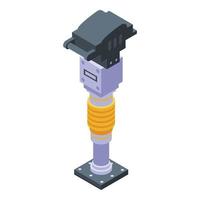 Soil rammer icon, isometric style vector