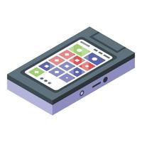 Digital music player icon, isometric style vector