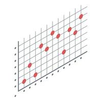 Dot finance chart icon, isometric style vector