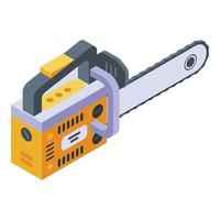 Chainsaw icon, isometric style vector