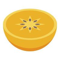 Sweet half persimmon icon, isometric style vector