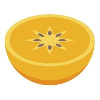 Sweet half persimmon icon, isometric style vector