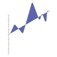 Wave data chart icon, isometric style vector