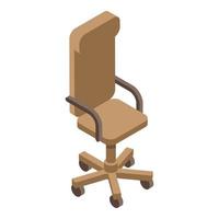 Leather office chair icon, isometric style vector