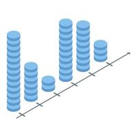 Analysis chart icon, isometric style vector