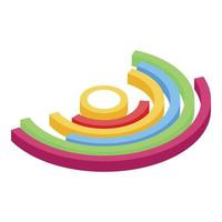Business regression icon, isometric style vector