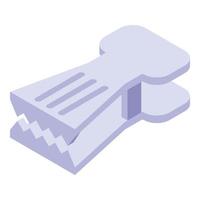 Metal household pin icon, isometric style vector