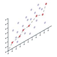 Analysis regression icon, isometric style vector