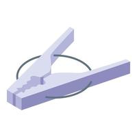 Plastic clothes pin icon, isometric style vector