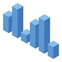 Template graph chart icon, isometric style vector