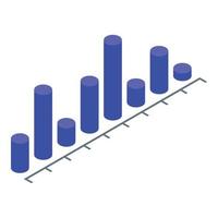 Profit chart icon, isometric style vector