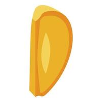 Persimmon slice icon, isometric style vector