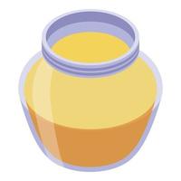 Honey jar icon, isometric style vector