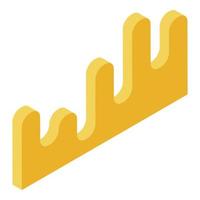 Economic regression chart icon, isometric style vector