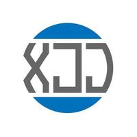 diseño de logotipo de letra xjj sobre fondo blanco. xjj iniciales creativas círculo logo concepto. diseño de letras xjj. vector