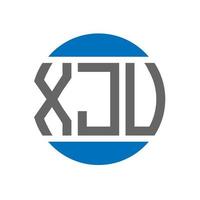 XJU letter logo design on white background. XJU creative initials circle logo concept. XJU letter design. vector