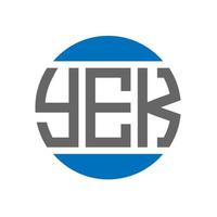 diseño de logotipo de letra yek sobre fondo blanco. yek creative iniciales círculo logo concepto. sí diseño de letras. vector