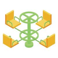 Merry go round icon, isometric style vector