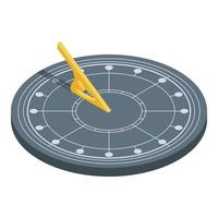 Black sundial icon, isometric style vector