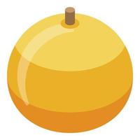 Yellow apple icon, isometric style vector