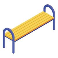 Kid playground bench icon, isometric style vector