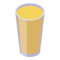 icono de vaso de jugo de caqui, estilo isométrico vector