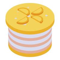 Persimmon pancake icon, isometric style vector