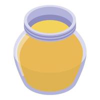 Honey jar icon, isometric style vector