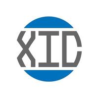 diseño de logotipo de letra xic sobre fondo blanco. concepto de logotipo de círculo de iniciales creativas xic. diseño de letras xic. vector