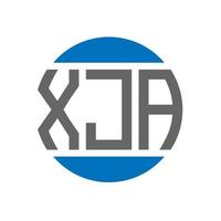 XJA letter logo design on white background. XJA creative initials circle logo concept. XJA letter design. vector