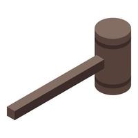 Wood hammer icon, isometric style vector