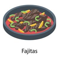 icono de fajitas, estilo isométrico vector