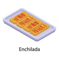 icono de enchilada, estilo isométrico vector