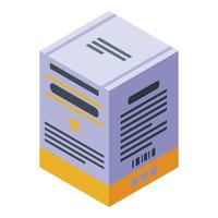 Vitamin jar pack icon, isometric style vector