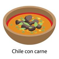 Chile con carne icon, isometric style vector