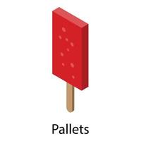 Pallets icon, isometric style vector