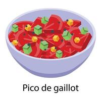 icono de pico de gaillot, estilo isométrico vector