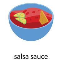 Salsa sauce icon, isometric style vector