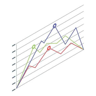 Income chart icon, isometric style