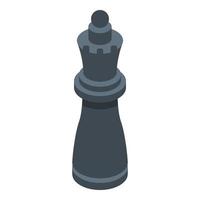 Black queen chess icon, isometric style vector