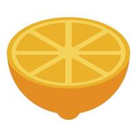 Half fresh lemon icon, isometric style vector