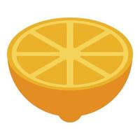 Half fresh lemon icon, isometric style vector