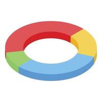 Loan pie chart icon, isometric style vector