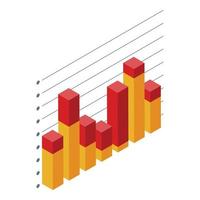 Crisis regression icon, isometric style vector