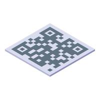 icono de código qr digital, estilo isométrico vector