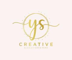 Initial YS feminine logo. Usable for Nature, Salon, Spa, Cosmetic and Beauty Logos. Flat Vector Logo Design Template Element.