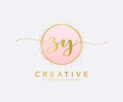 Initial ZY feminine logo. Usable for Nature, Salon, Spa, Cosmetic and Beauty Logos. Flat Vector Logo Design Template Element.