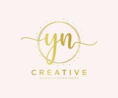 Initial YN feminine logo. Usable for Nature, Salon, Spa, Cosmetic and Beauty Logos. Flat Vector Logo Design Template Element.